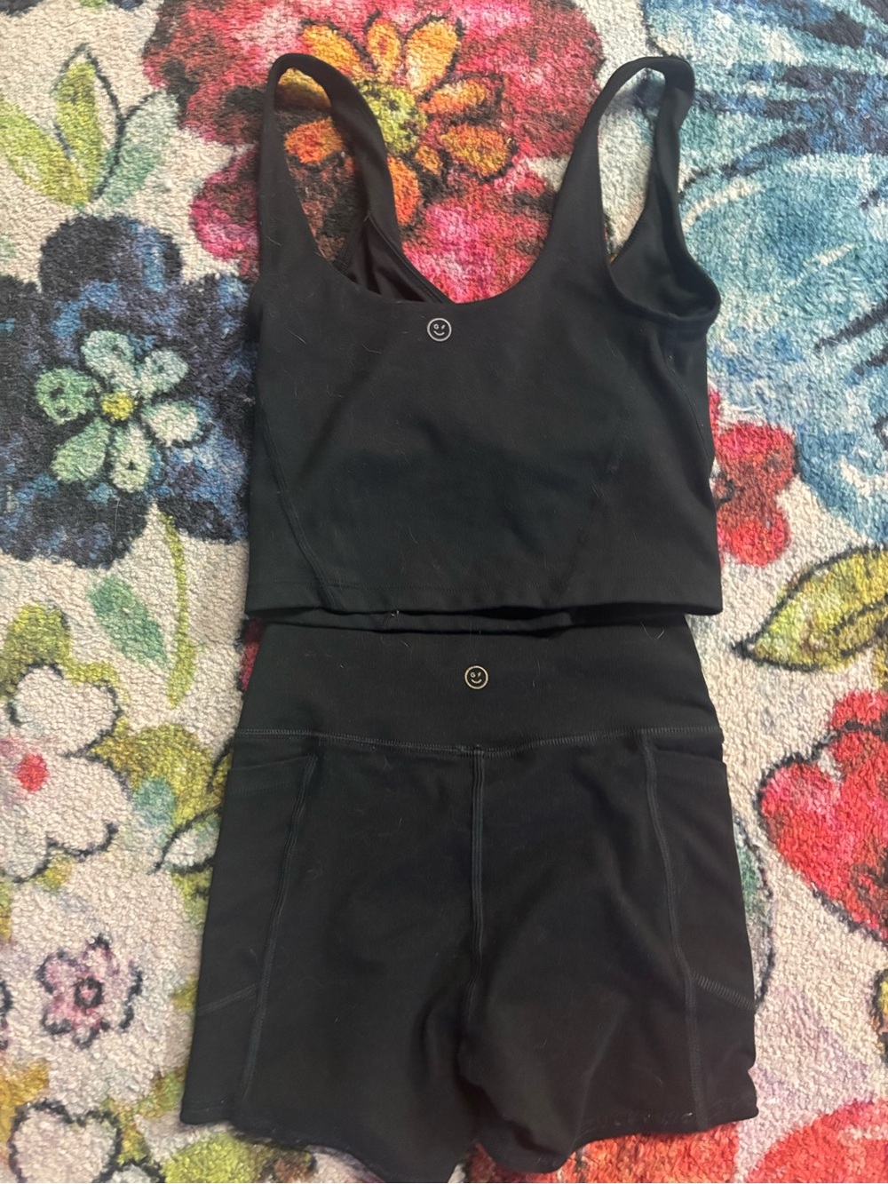 Gilly HicksWomen’s Black High-Waist Active Shorts/tank combo